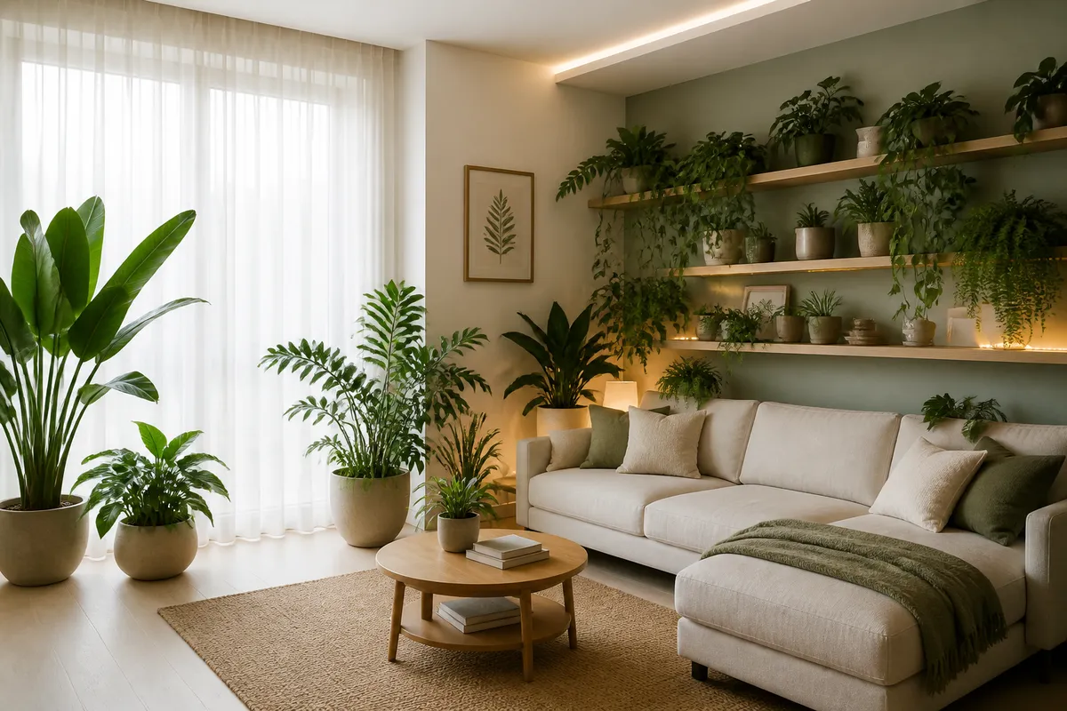 aranjare plante interior vară estetică