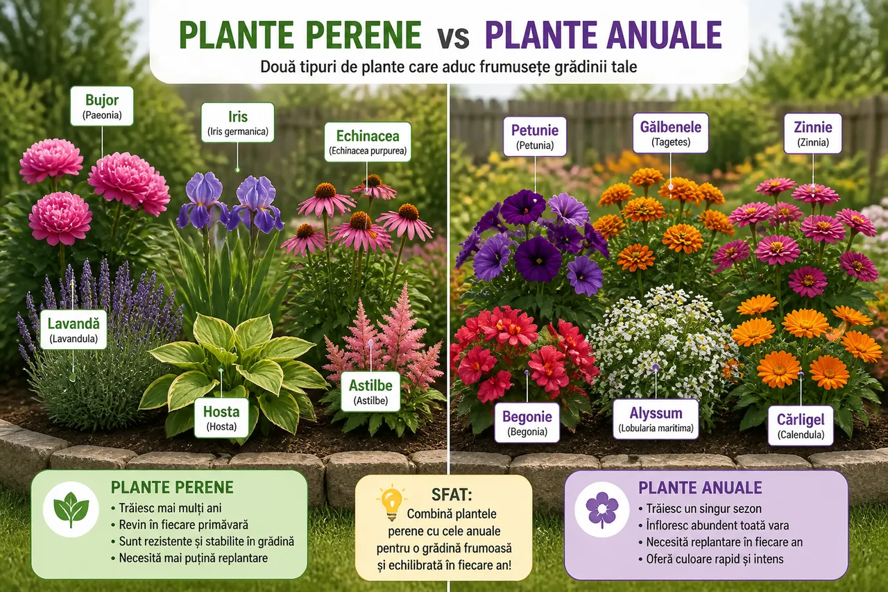 plante perene versus anuale grădină