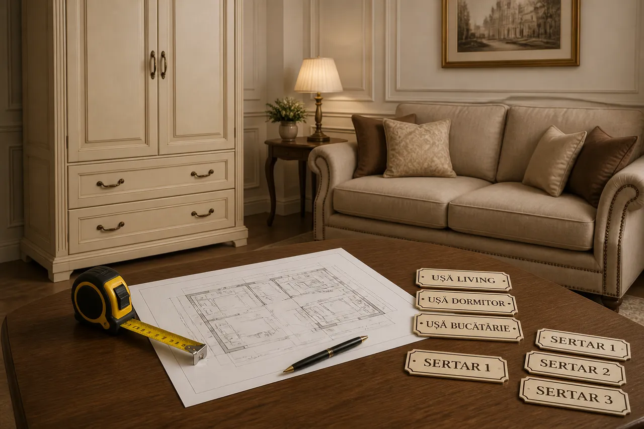 dimensiuni mobilier și spațiu de utilizare