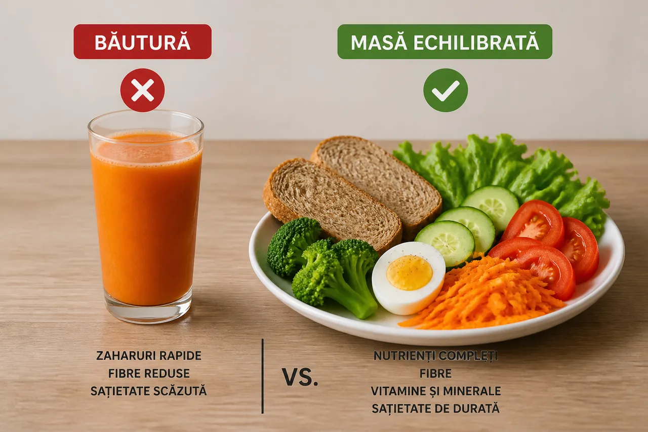suc detox și masă echilibrată pentru metabolism
